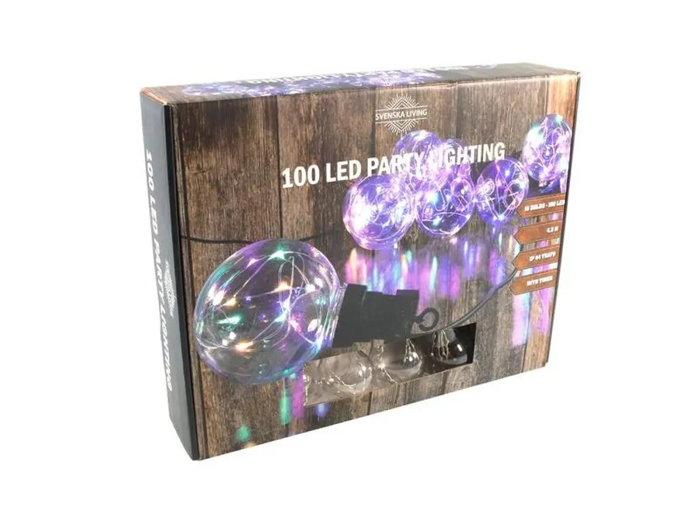 SVENSKA LIVING ŘETĚZ PARTY 100LED VÍCEBAREVNÝ 3M 50CM ČASOVAČ_hamashop