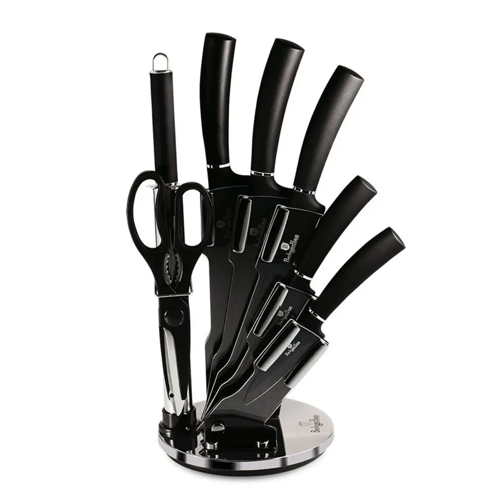 BERLINGERHAUS Sada nožů ve stojanu 8 ks Matte Black Collection BH-2565