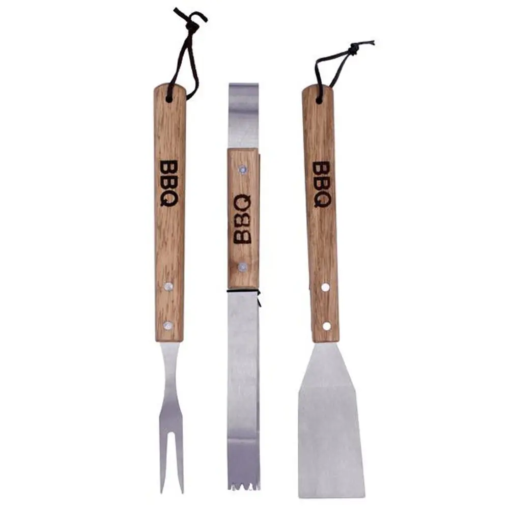 TORO NÁČINÍ GRILOVACÍ BBQ SET 3KS DŘEVĚNÁ RUKOJEŤ