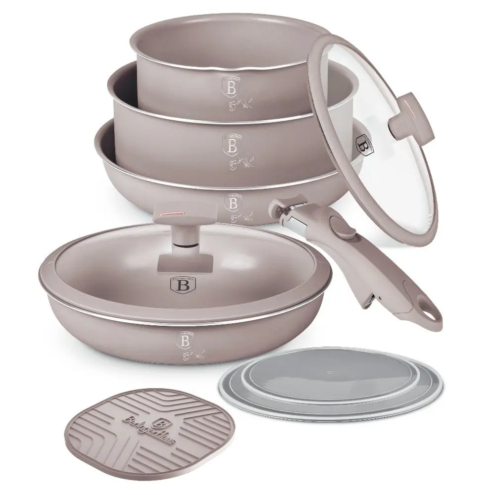 BERLINGERHAUS Sada nádobí s titanovým povrchem 9 ks Taupe Collection BH-8255