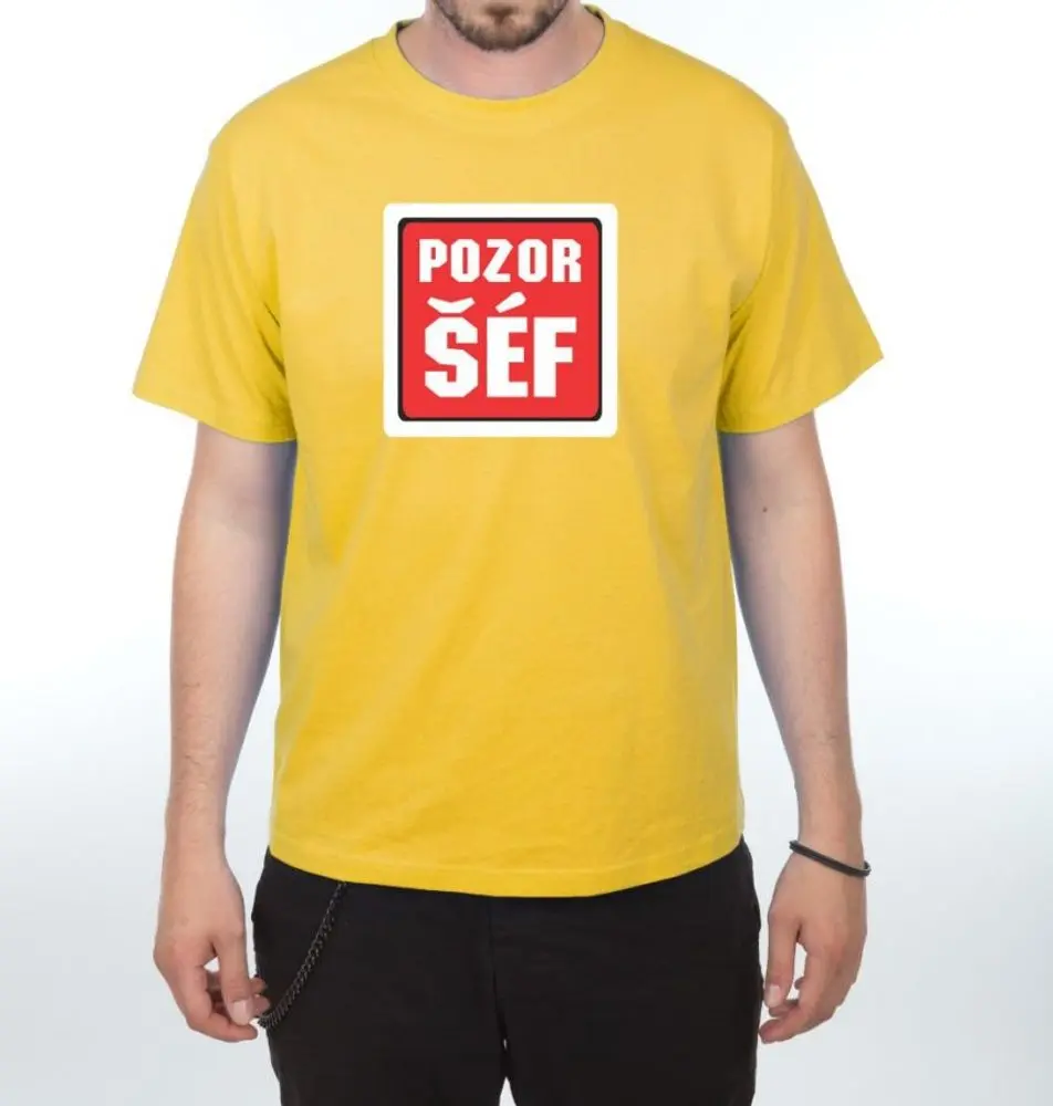 Tričko - Pozor šéf - S žlutá