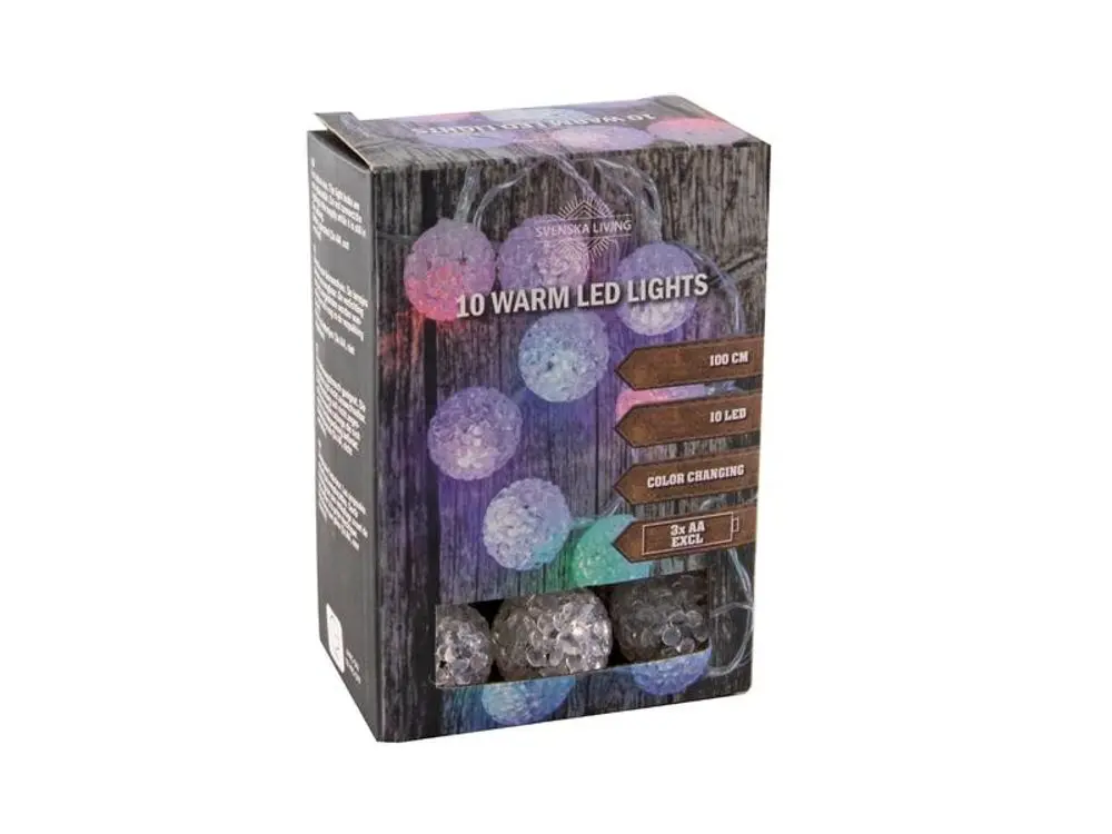 HIT LED ŘETĚZ BAREVNÉ OZDOBIČKY 3CM 10LED, 3AA_hamashop