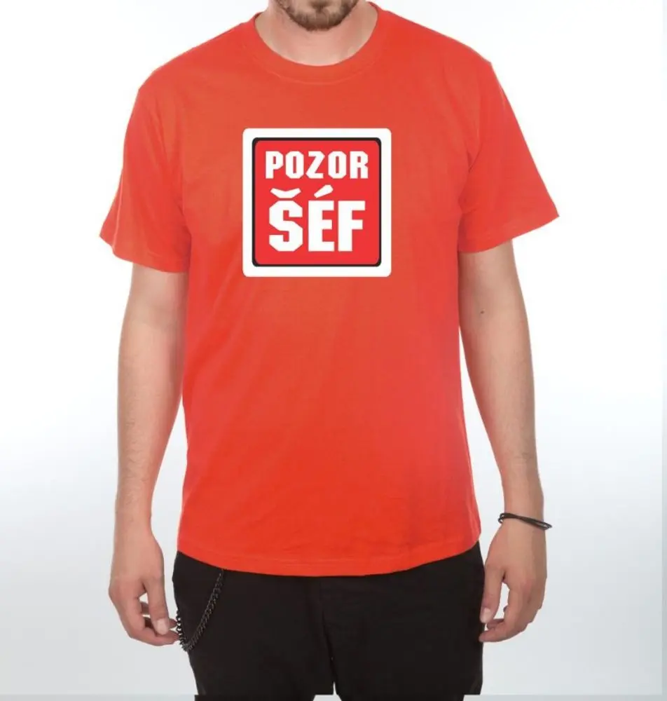 Tričko - Pozor šéf - M červená