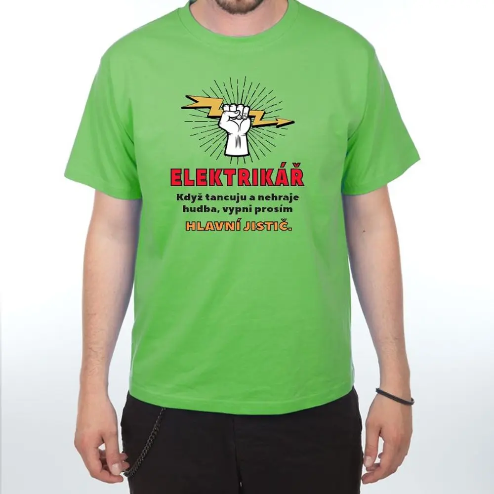 Tričko - Elektrikář - vypněte jistič - XL kiwi