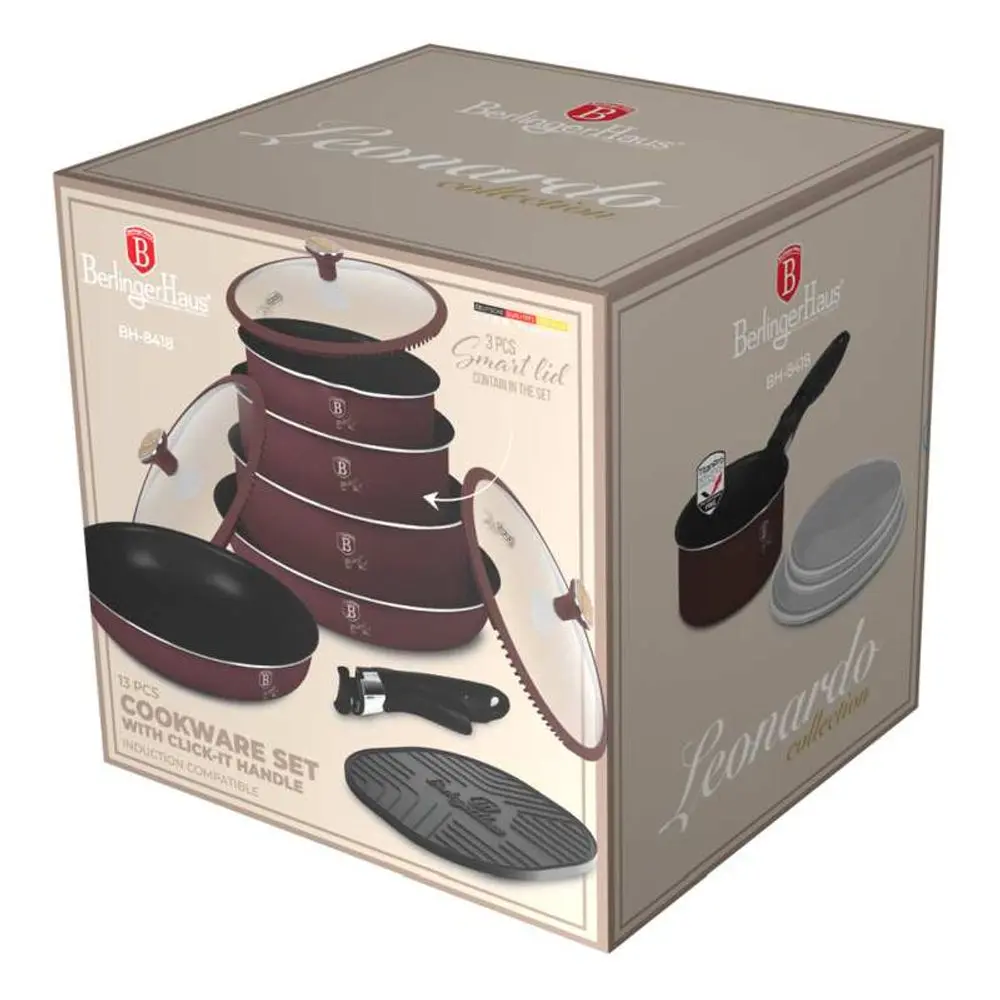 BERLINGERHAUS Sada nádobí s titanovým povrchem 13 ks Leonardo Nordic Collection BH-8418