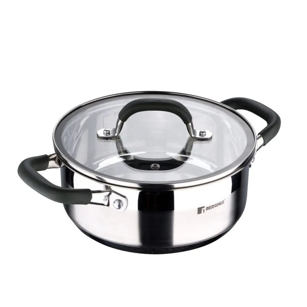 BERGNER Kastrol s poklicí nerez MIDNIGHT 20 cm 2,3 litru BG-32126-MM