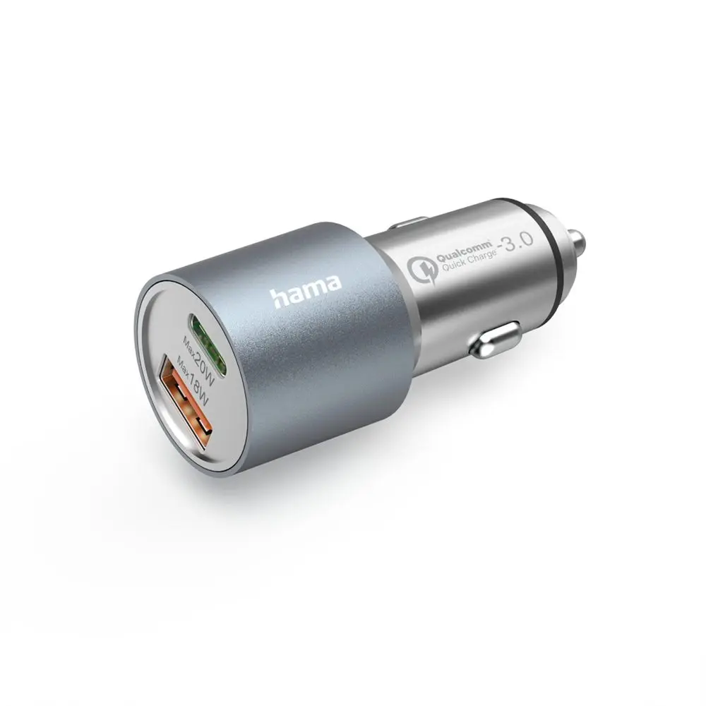 Hama rychlá USB nabíječka do vozidla USB-C PD, USB-A QC, 38 W