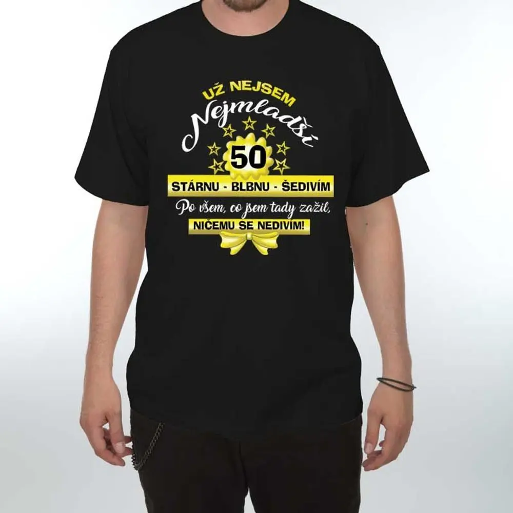Tričko - Už nejsem nejmladší 50 - XL oranžová
