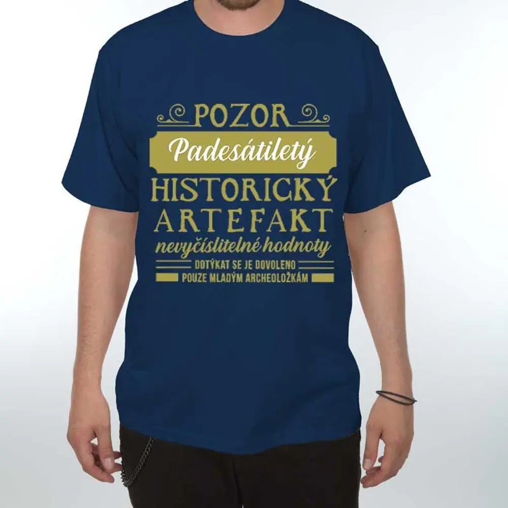 Tričko - Pozor Artefakt 50 - L tmavě modrá