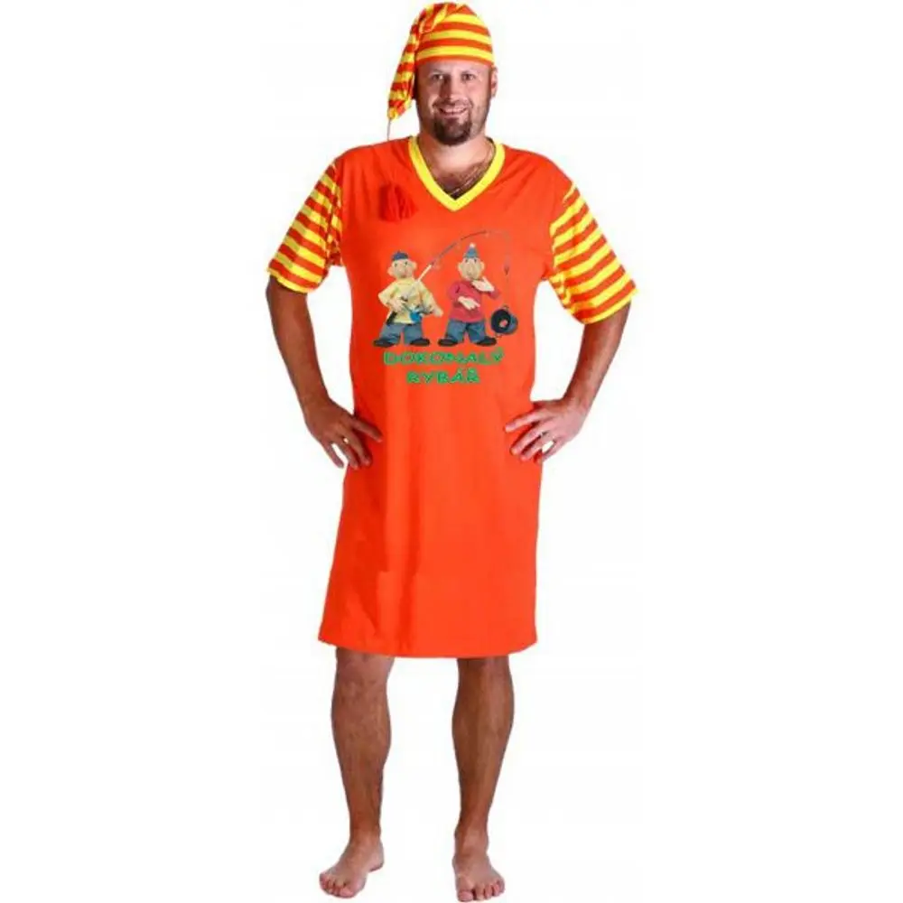 Noční košile - Rybáři červeno žlutá - 3XL