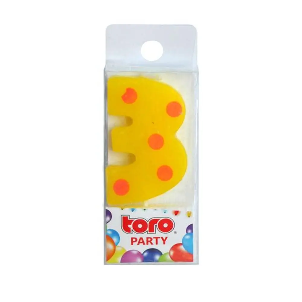 TORO SVÍČKA ČÍSLICE "3", ZAPICHOVACÍ, 3X4,5X0,9CM_hamashop