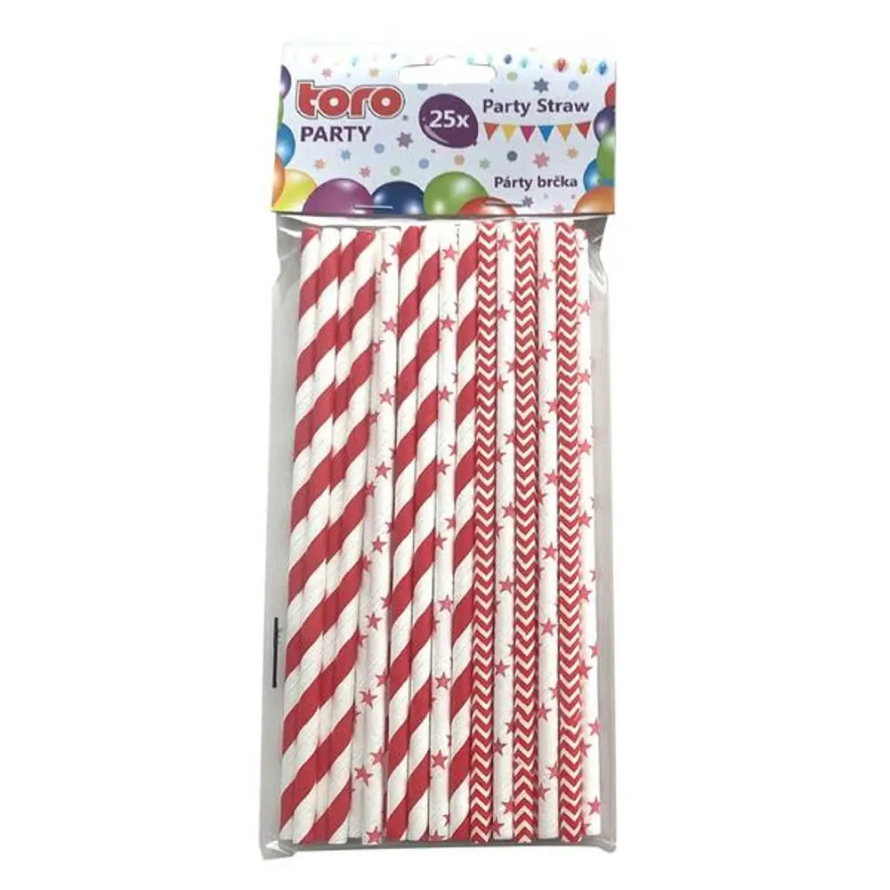 TORO BRČKA PAPÍROVÁ 19,7CM, 25KS ČERVENÁ 3ASS_hamashop