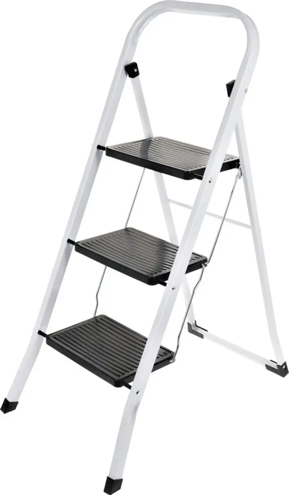 HOMESTYLING Schůdky ocelové 3 nášlapy bílá / černá KO-C80001240
