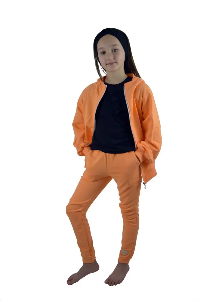 BY MIMI Dívčí tepláková souprava - oranžová -