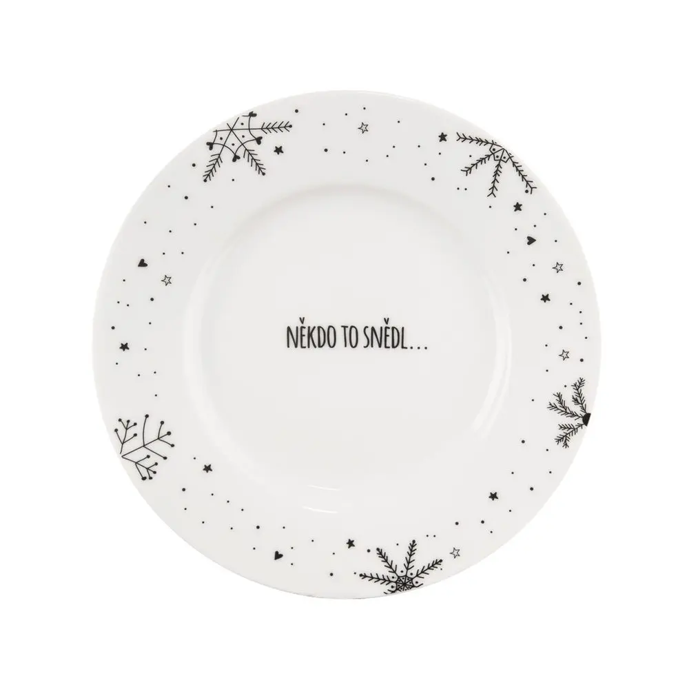 Bílý servírovací porcelánový talíř s vánočním motivem ø 20 cm – Dakls