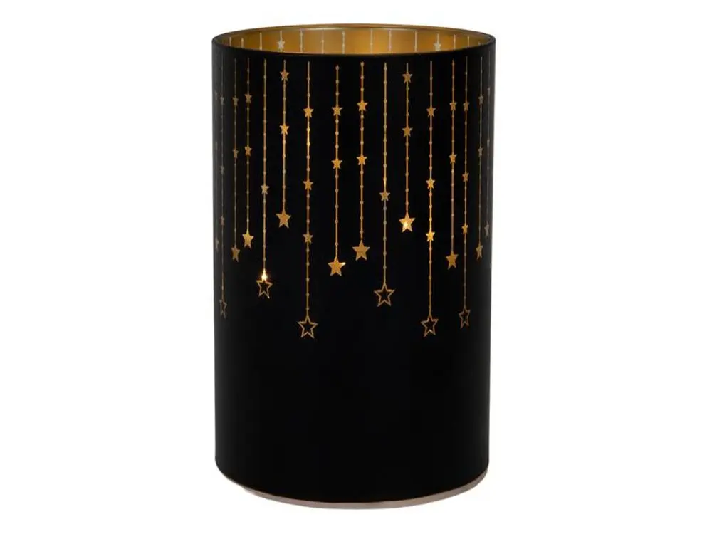 HIT Dekorativní lucerna LED 14cm černá