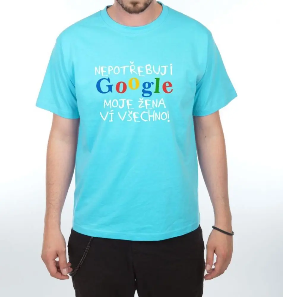Tričko - Google - S tyrkysová