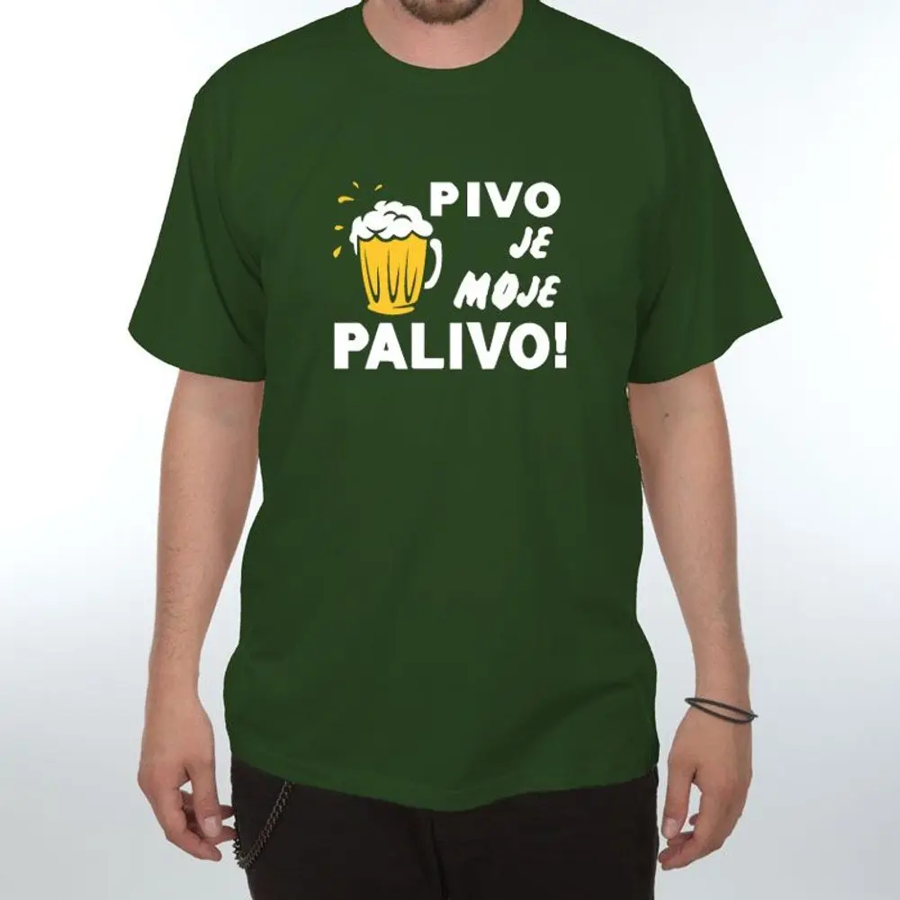 Tričko - Pivo je moje palivo - L tmavě zelená