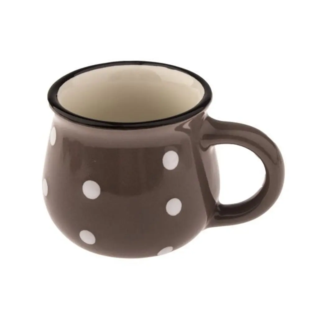 Keramický hrnek Dots 75 ml, šedá, 75 ml