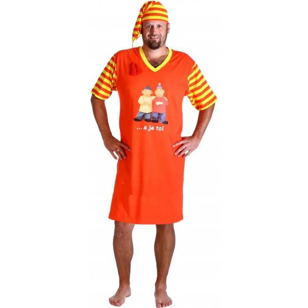 Noční košile - Gesto - červeno - žlutá - 3XL