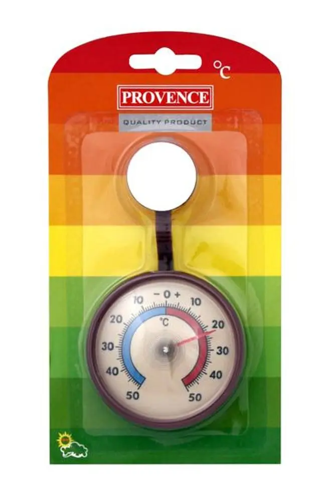 Provence Venkovní teploměr samolepící, od - 50 °C do + 50 °C, 7,1 x 2 cm_hamashop