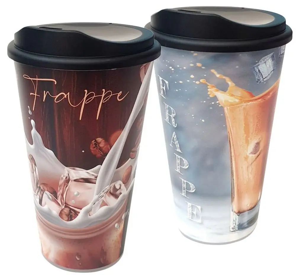 kelímek 4,0dl+pítko, FRAPPÉ, plast