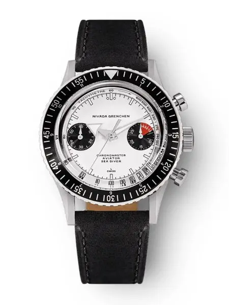 Nivada Grenchen Chronomaster White Panda Inter. Bezel - Manual -