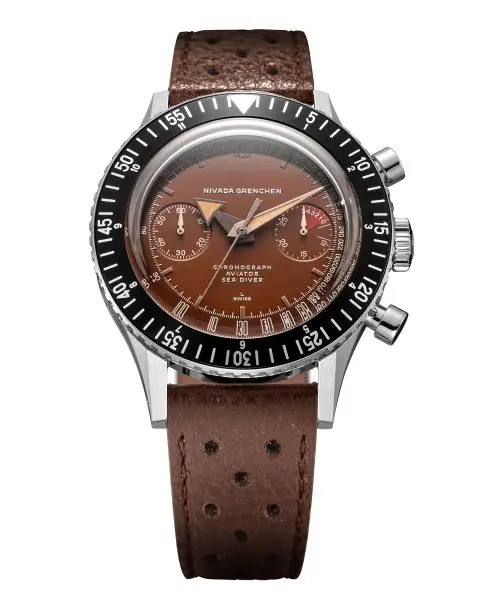 Nivada Grenchen Chronomaster Tropical 41mm - Brown Racing Strap