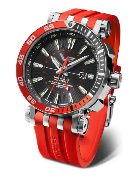 Vostok Europe Energia Rocket Automatic GMT NH34-575A717 - Černý silikonový řemínek