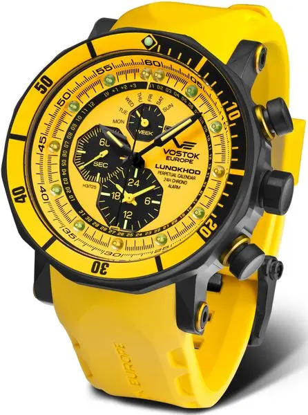 Vostok Europe Lunochod-2 Multifuncional Line YM86-620C504 - žlutý gumový řemínek
