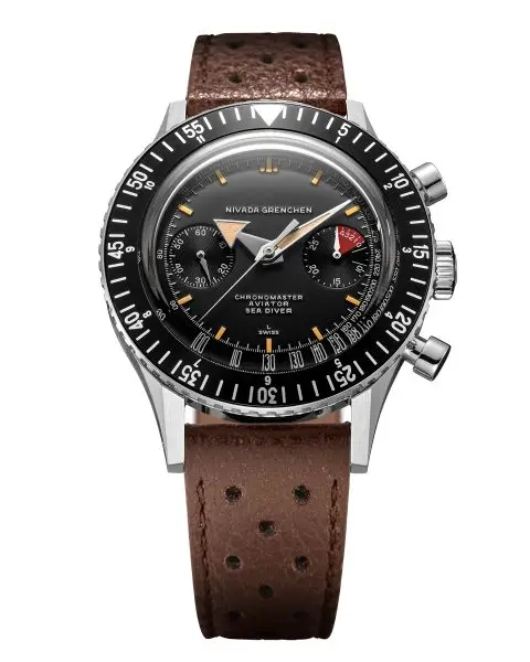 Nivada Grenchen Chronomaster Broad Arrow 41mm - Brown Racing Strap