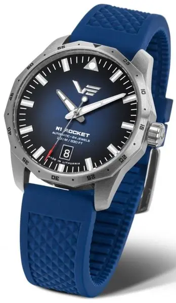 Vostok Europe N-1 Rocket Compact Automatic NH35-125A748 - modrý gumový řemínek