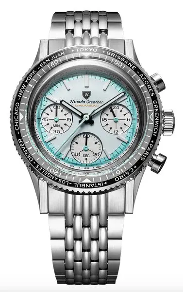 Nivada Grenchen Chronoking Racing Grey - Inter. Bezel - Beads of Rice