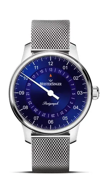 MeisterSinger Perigraph 38mm BM1108 - Kovový mesh náramek