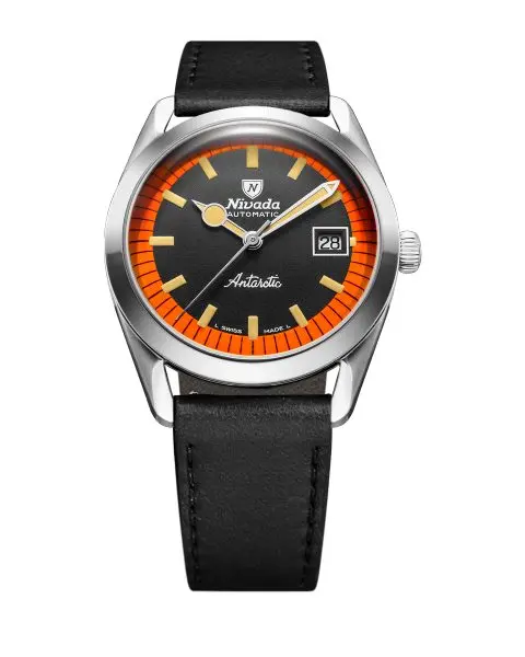Nivada Grenchen Super Antarctic Black & Orange - 38 mm Date -
