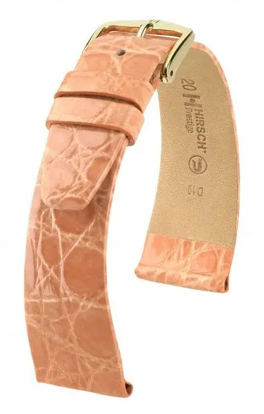 Řemínek Hirsch Prestige Crocodile - růžový