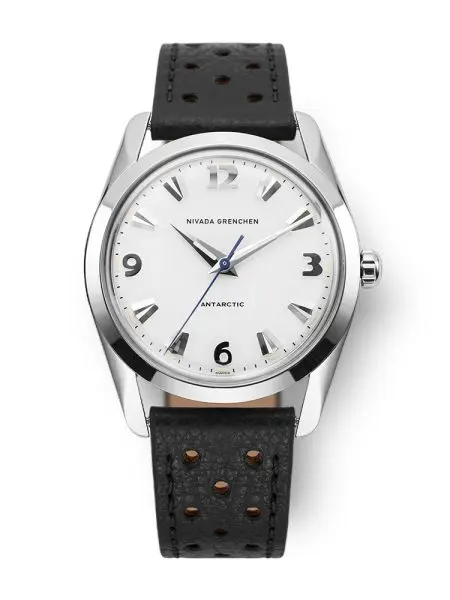 Nivada Grenchen Super Antarctic 35 mm - Black White Luminova - Black Racing Strap