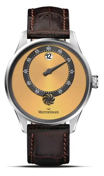 MeisterSinger Panthero Jumping Hour Sunburst Golden Yellow PTJH935