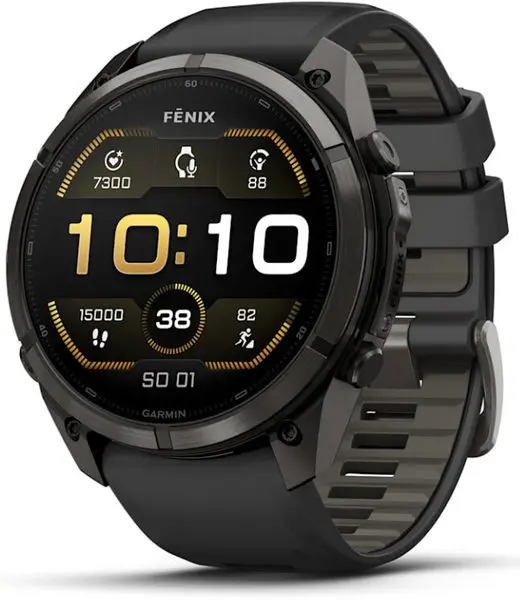 Garmin Fenix® 9 Pro- 51 mm, Carbon Gray DLC Titanium Black/Pebble 010-04337-16
