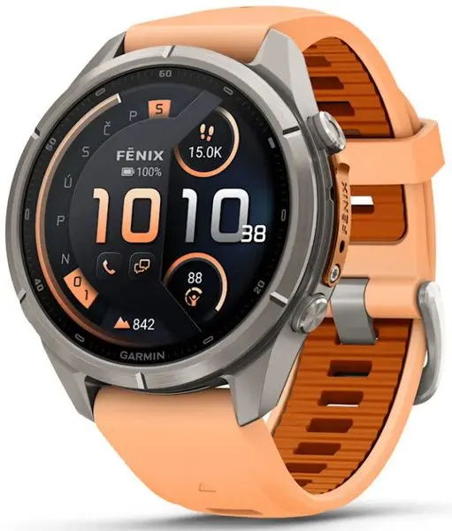 Garmin Fenix® 9 Pro inReach - 43 mm, Titanium Shell Pink / Autumn Orange 010-04335-01