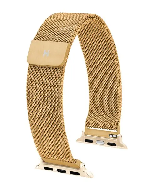 Řemínek Hirsch Milanaise pro Apple Watch - zlatý -