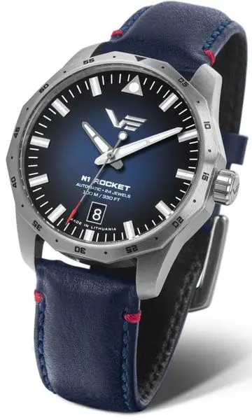 Vostok Europe N-1 Rocket Compact Automatic NH35-125A748 - modrý kožený řemínek