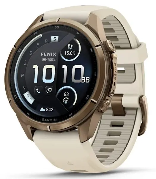 Garmin Fenix® 9 Pro inReach - 43 mm, Gold Cream/Fog Gray 010-04335-21