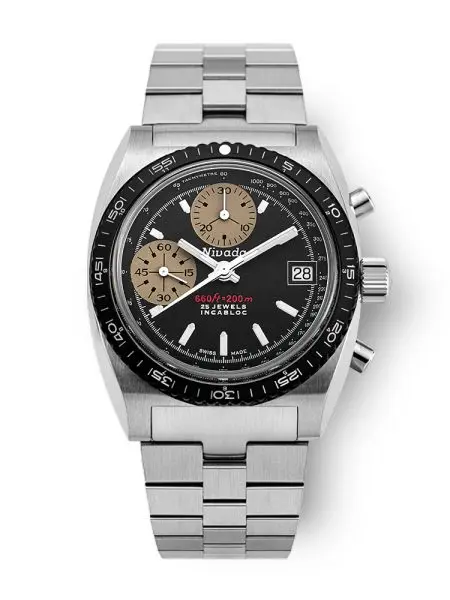 Nivada Grenchen Autochron White Automatic - Chronosport Bracelet