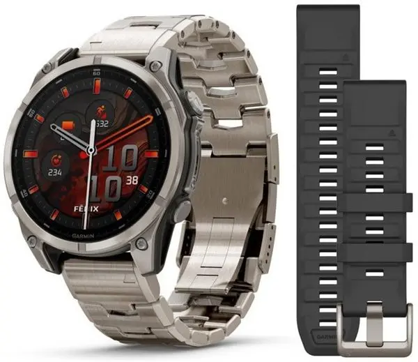 Garmin Fenix® 8 – 47 mm, AMOLED Sapphire, Titanium, Odvětrávaný titanový náramek 010-02904-40