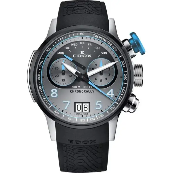 EDOX Chronorally Quartz Chronograph 38003-TINBU-GNBU