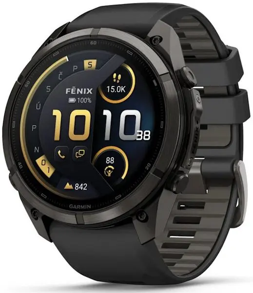 Garmin Fenix® 9 Pro inReach - 51 mm, Carbon Gray DLC Titanium Black/Pebble 010-04337-11