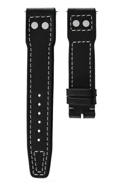 Kožený řemínek Biatec Pilot | Černý - 20 mm - Bez spony