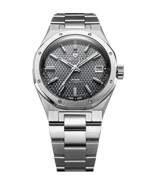 Nivada Grenchen F77 SST Grey MK2 Date - 38 mm - Stainless Steel Bracelet