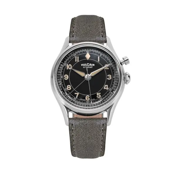 Vulcain Cricket Classique 36 mm - Black/Khaki numbers - Grey